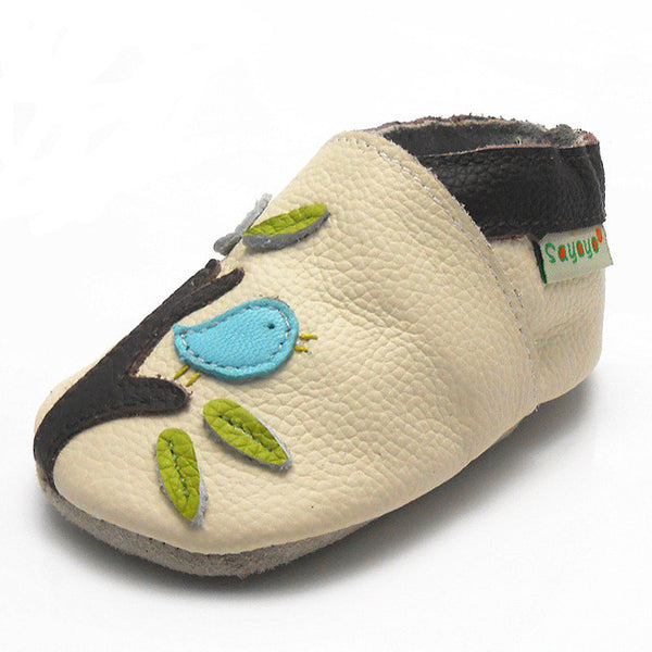 Leather Baby Moccasin Green Tree Toddler Baby Girl Shoe Newborn Infant