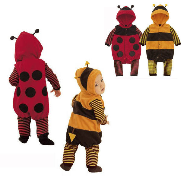 Toddler Fleece Ladybird Bee Costume Fancy Dress Romper Outfit