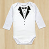 One-Pieces Baby Boy Gentleman Romper White Long Sleeve Baby Winter Overalls