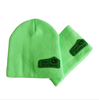 Children Hedging Cap + Scarf Suit Leather Standard Solid Color Candy-Colored Cnit Hats