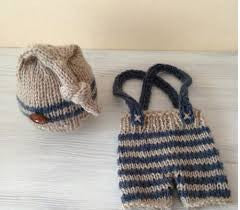 Handmade Crochet Knitted Beanie hat& Trousers Costume Newborn Baby